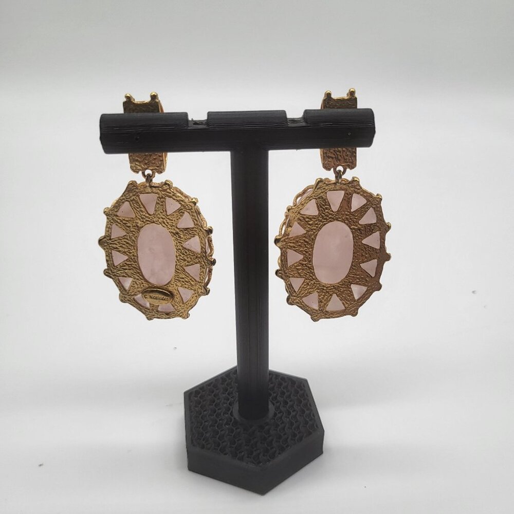 Christie Nicolaides LOLA Earrings Pink Quartz Gold Plated Casa Biscaya Australia - Picture 4 of 11